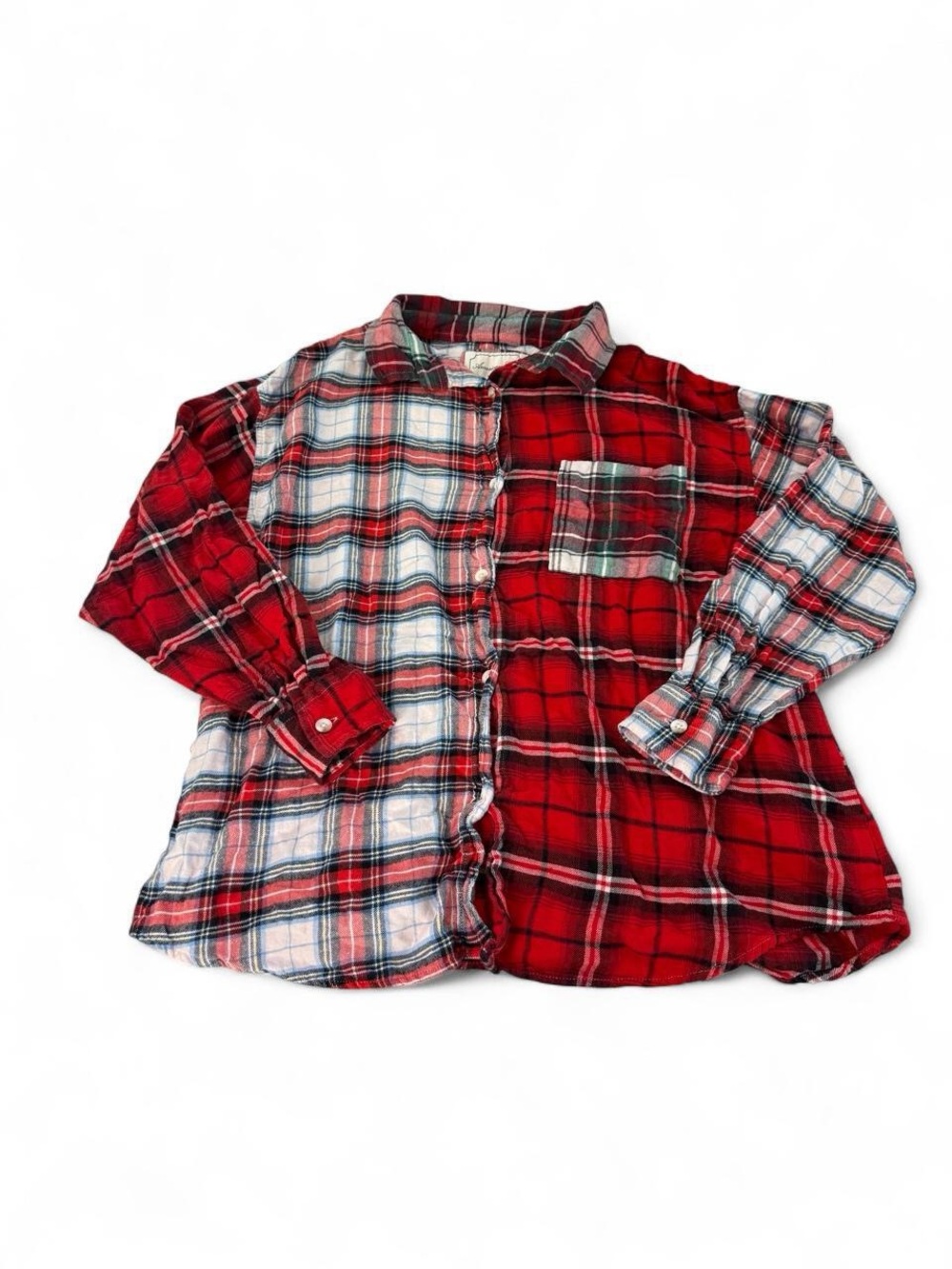 American Eagle AE Lounge Mixed Print Plaid Flannel Shirt